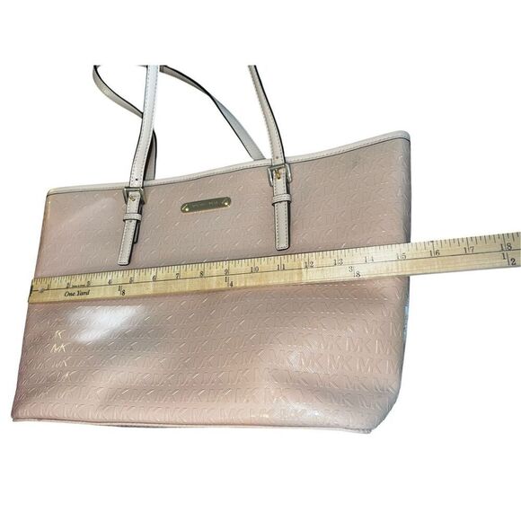 Michael Kors Jet Set Travel Small Leather Carryall Tote Bag blush tan - Picture 7 of 9